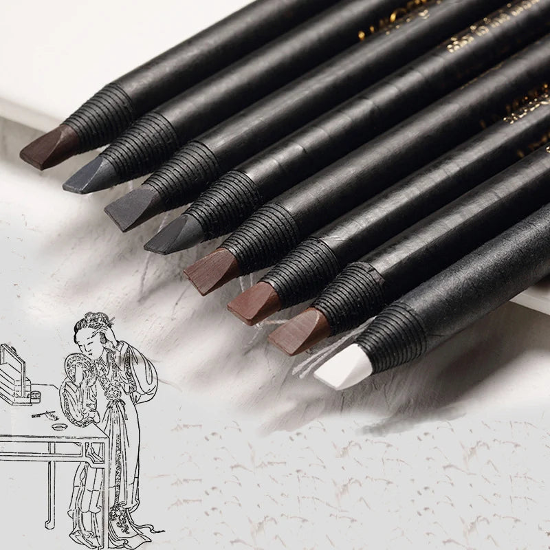 5PCS Haozhuang Brown Eyebrow Pencil Set Natural Waterproof Long Lasting Makeup Cosmetic Brush