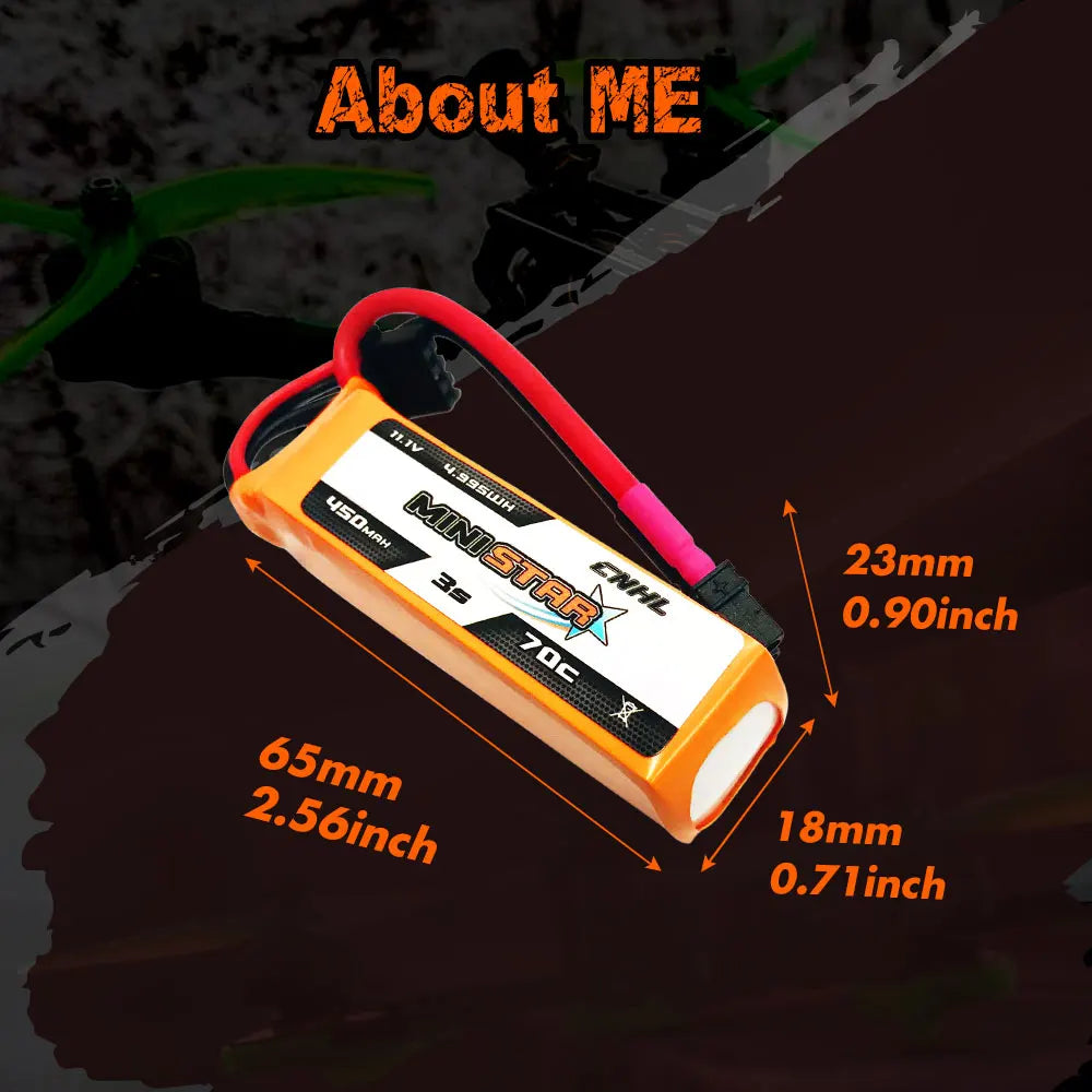 CNHL 3S 450mAh 11.1V Lipo Battery 70C MiniStar XT30 Plug for Mini Quadcopter RC FPV Racing Drone Airplane