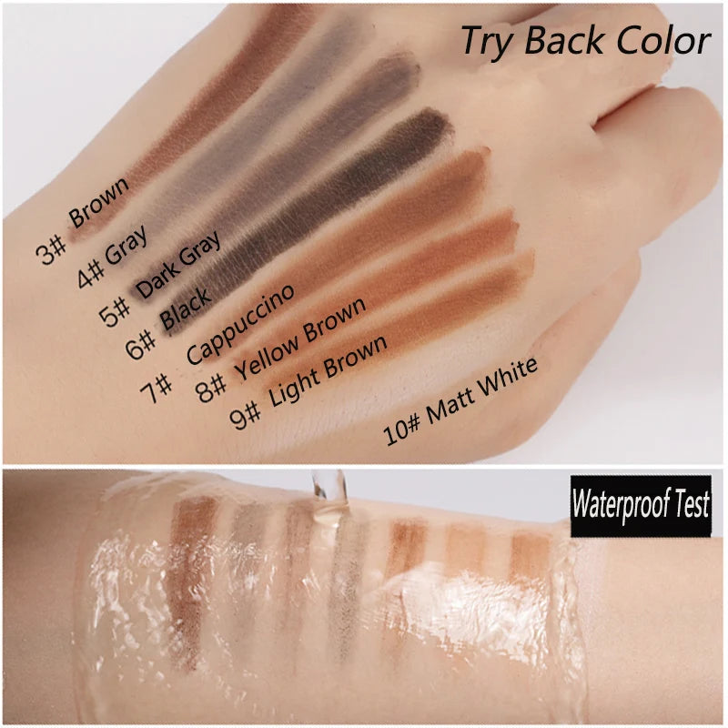 5PCS Haozhuang Brown Eyebrow Pencil Set Natural Waterproof Long Lasting Makeup Cosmetic Brush