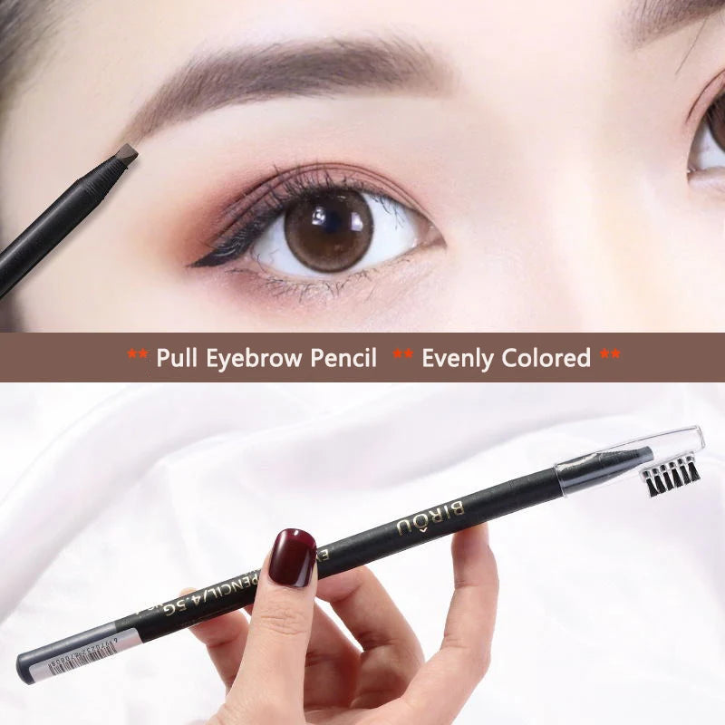 5PCS Haozhuang Brown Eyebrow Pencil Set Natural Waterproof Long Lasting Makeup Cosmetic Brush
