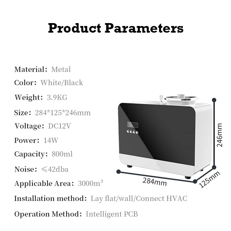 30000 Feet Namste Aroma Diffuser Home Fragrance 800ML Essential Oil Air Purifier Metal Body 14W Power