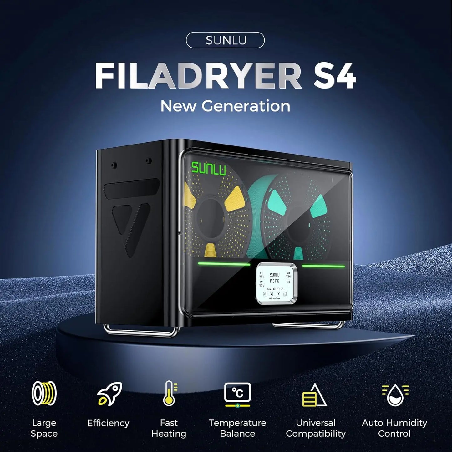 Sunlu S4 Filament Dryer Box Large Capacity 350W PTC Heater for 3D Printing Accessories