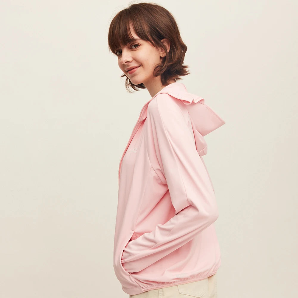 OhSunny Women's Sunscreen Jacket Outdoor Casual UV Protection Hoodie UPF50+ Breathable Coat for Running and Cycling