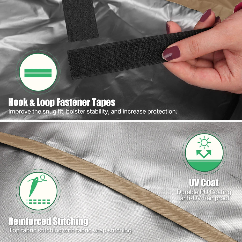 Grill Cover 147x61x117CM Waterproof Anti UV BBQ Gas Grill Cover for Outdoor Charbroil Barbecue Protection Cloth