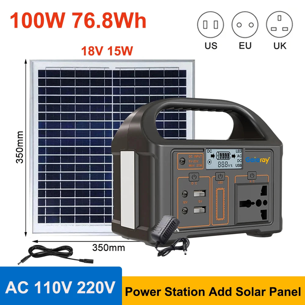 300W 500W Portable Power Station Solar Generator 460Wh LiFePO4 Batteries 110V 220V Energy Storage Supply LED For Camping RV Trip