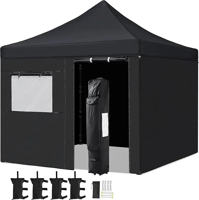 10x10 Pop Up Canopy Tent With Removable Sidewalls Waterproof