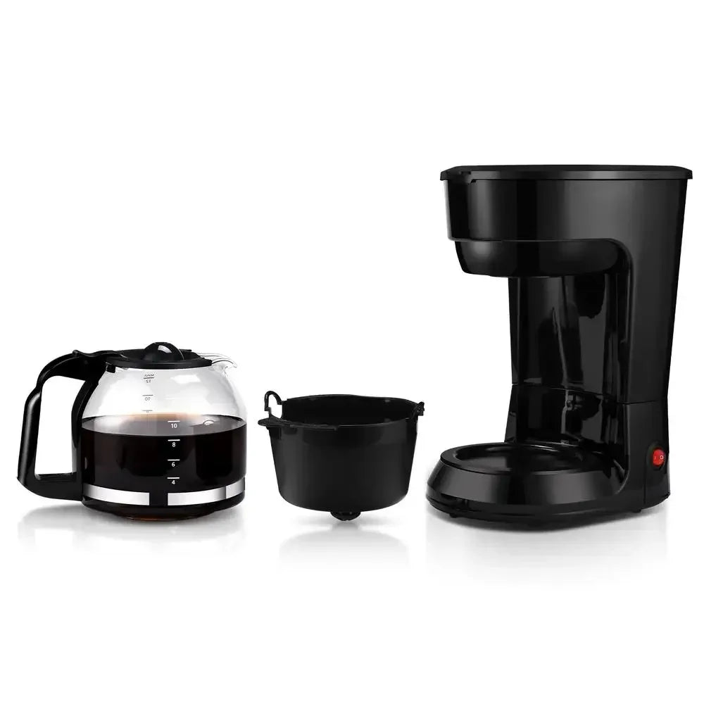 Black 12 Cup Coffee Maker with Auto Keep Warm Function Indicator Light Dishwasher Safe Easy Clean