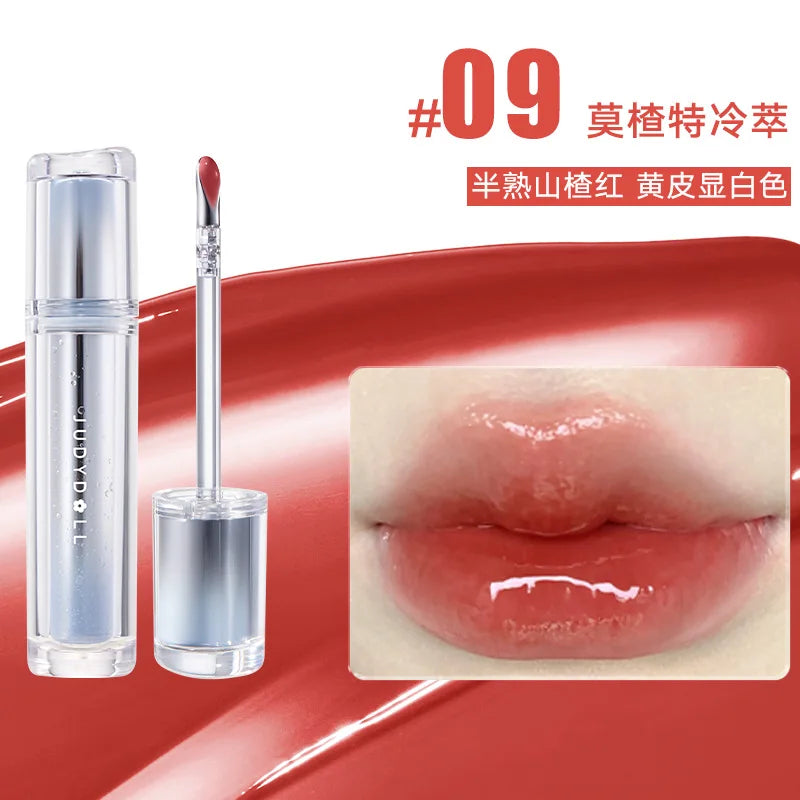 Judydoll Lip Glaze Mirror Shine Watery Lipstick Non Stick Cup Long Lasting Moisturizing Lip Tint Waterproof Makeup Cosmetics