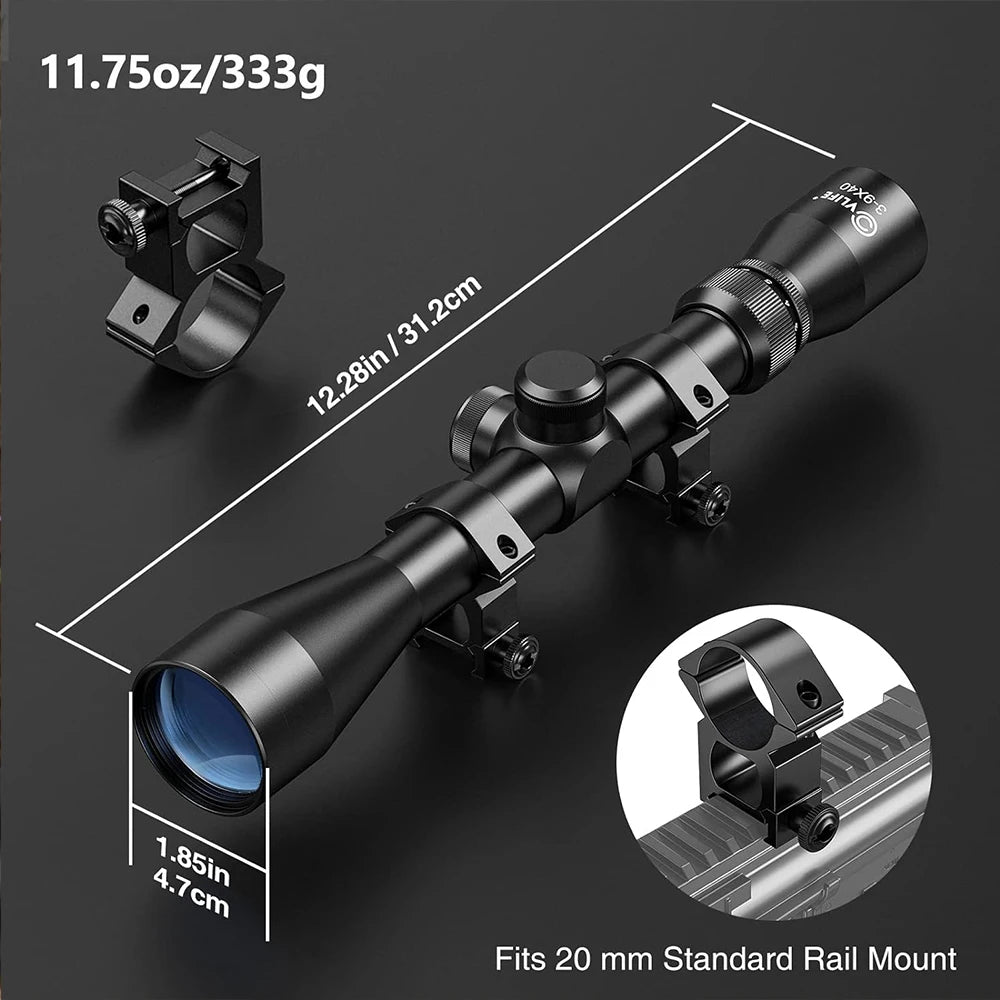3-9X40 Hunting Deer Air Rifle Scope Wire Rangefinder Reticle Crossbow Mil Dot Riflescope Optical Sights