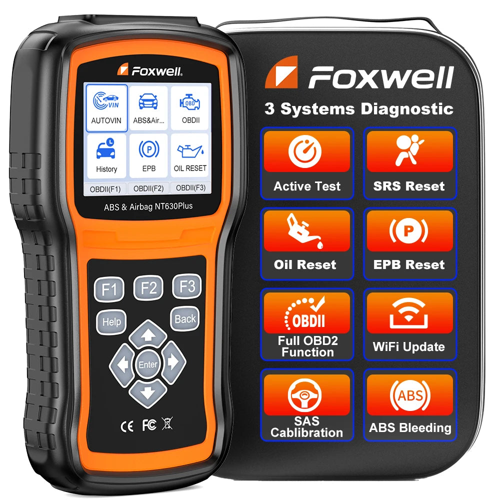 Foxwell NT630 Plus OBD2 Scanner Car Code Reader Diagnostic Tool Bidirectional Scanner with ABS SRS SAS Oil Light Scan Tool