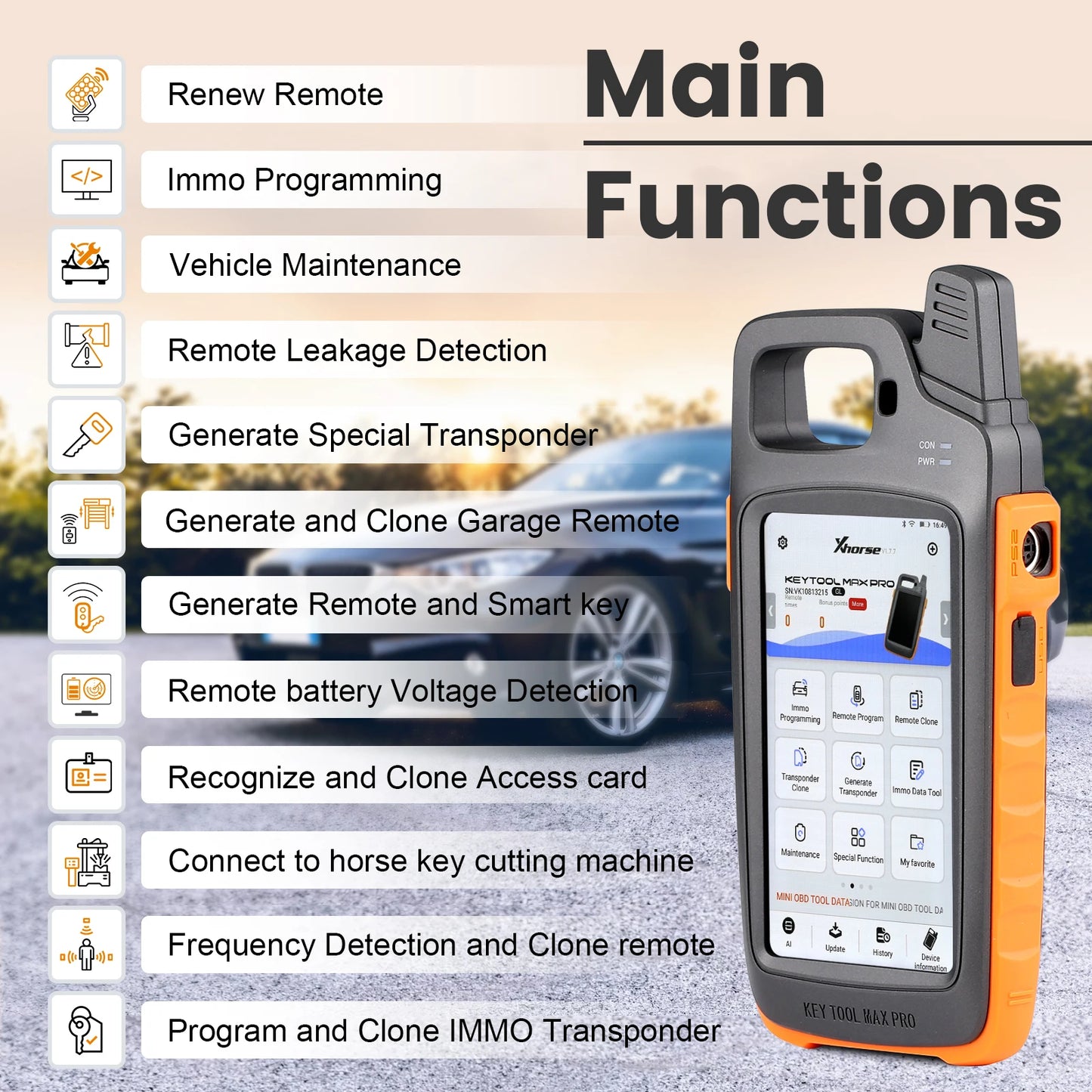 Xhorse VVDI Key Tool Max Pro With Mini OBD Tool Function Battery Voltage and Leakage Current Support