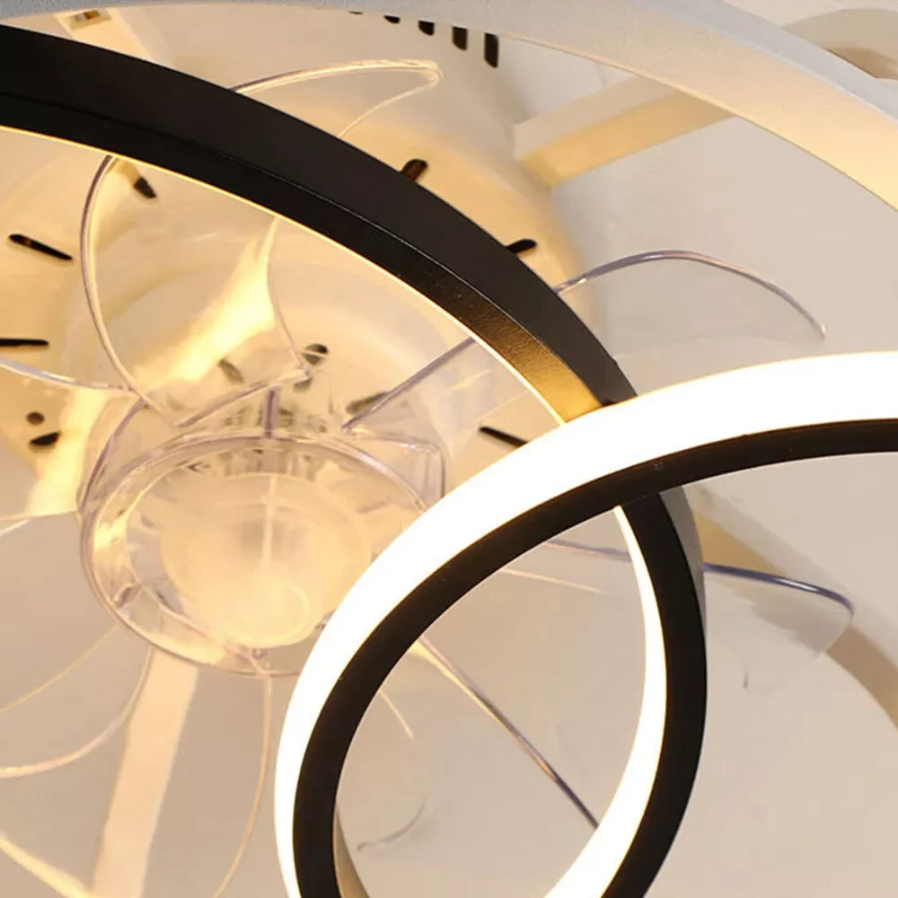 Modern Ceiling Fan Light with 3-Color LED and Remote Control