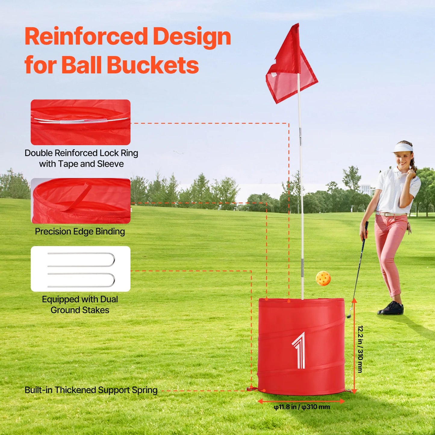 SucceBuy Three Six Nine Hole Kids Backyard Golf Bucket Game