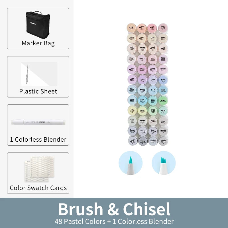 Ohuhu Honolulu Marker Pen Set Color Markers Alcohol Art Markers Refillable Dual Tips Sketching Drawing Manga Art Supplies
