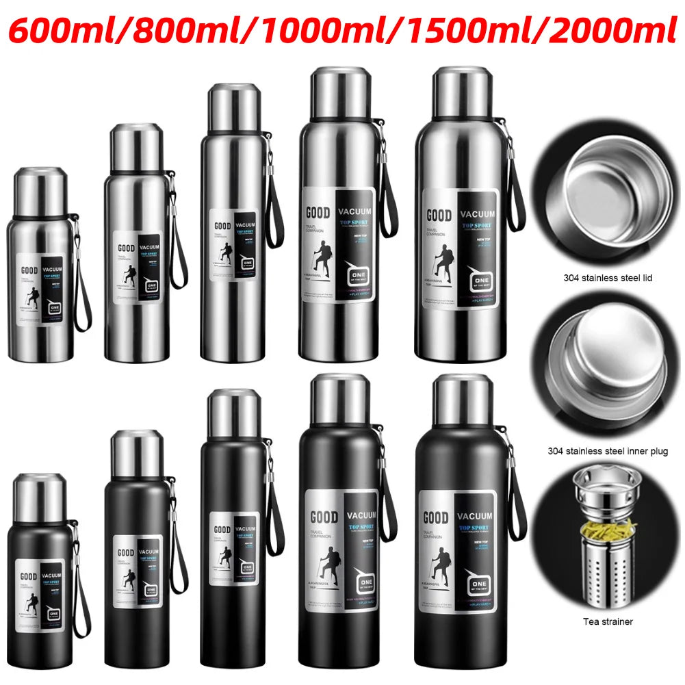 Stainless Steel Vacuum Flask With Handle Large Water Bottle
