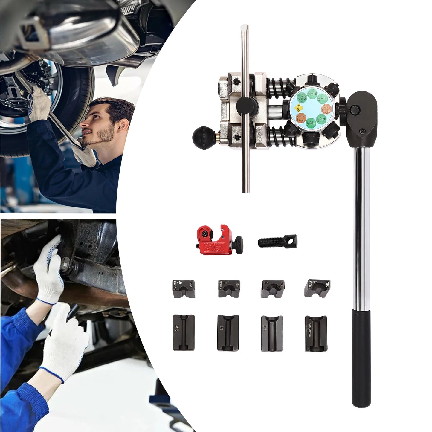 Manual Automotive Brake Line Flaring Tool Kit Carbon Steel with Box for Hydraulic and Oil Pipes
