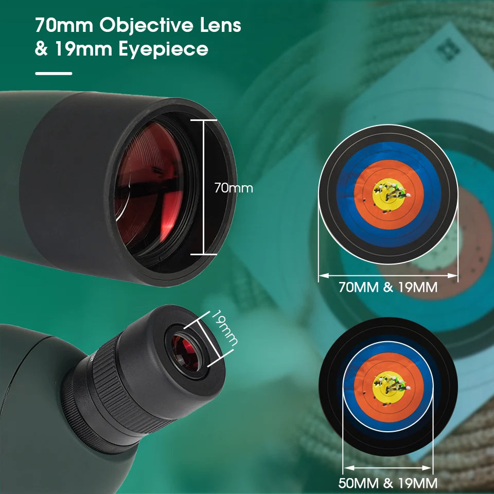 Svbony SV28 plus 50/60/70 Spotting Scope Zoom Telescope Powerful Waterproof Long Range PORRO Prism For Shooting Equipment
