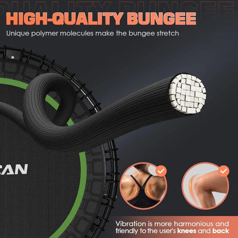 BCAN 48 Foldable Mini Trampoline With Resistance Band