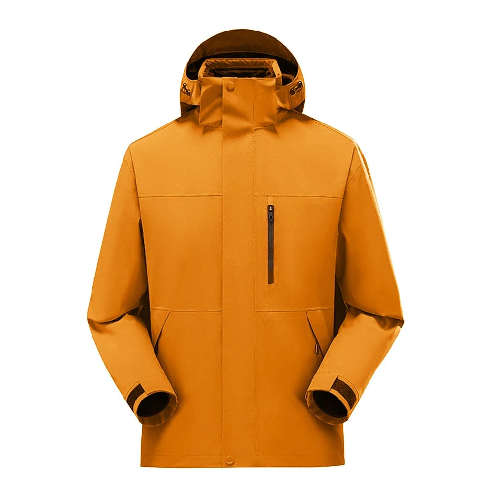 OhSunny Unisex Thermal Jackets Winter Plush Detachable Liner Camping Hiking 3 In 1 Soft Shell Coat Outdoor Windproof Waterproof