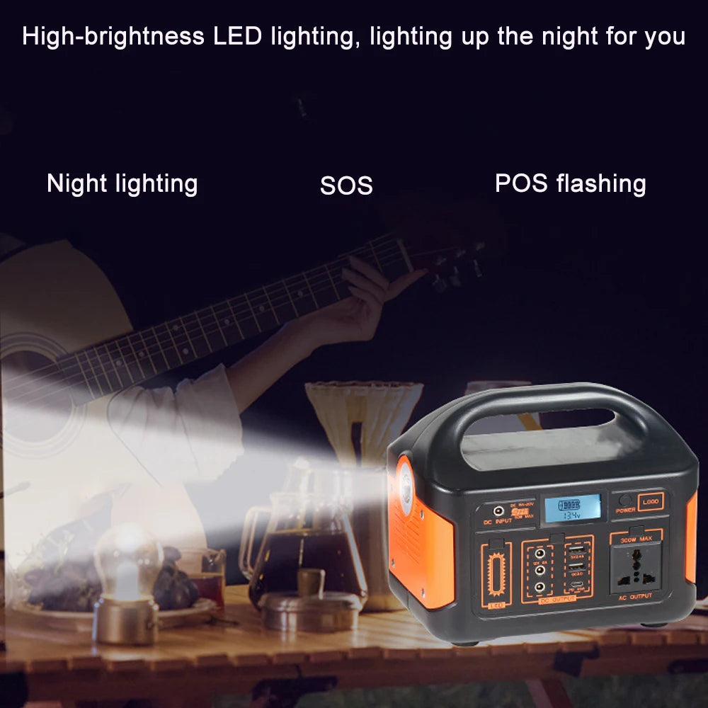 300W 500W Portable Power Station Solar Generator 460Wh LiFePO4 Batteries 110V 220V Energy Storage Supply LED For Camping RV Trip