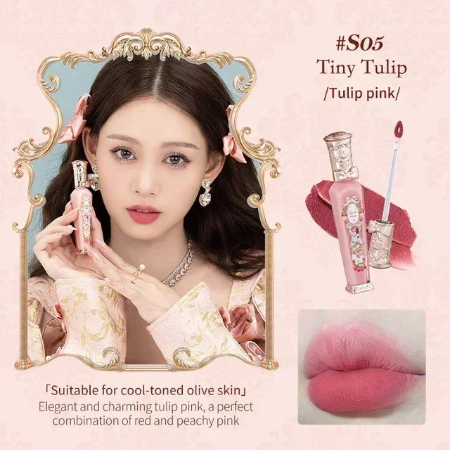 Flower Knows Strawberry Rococo Series Cloud Lip Cream Lip Gloss Long Lasting Velvet Lip Tint Lipstick for Women