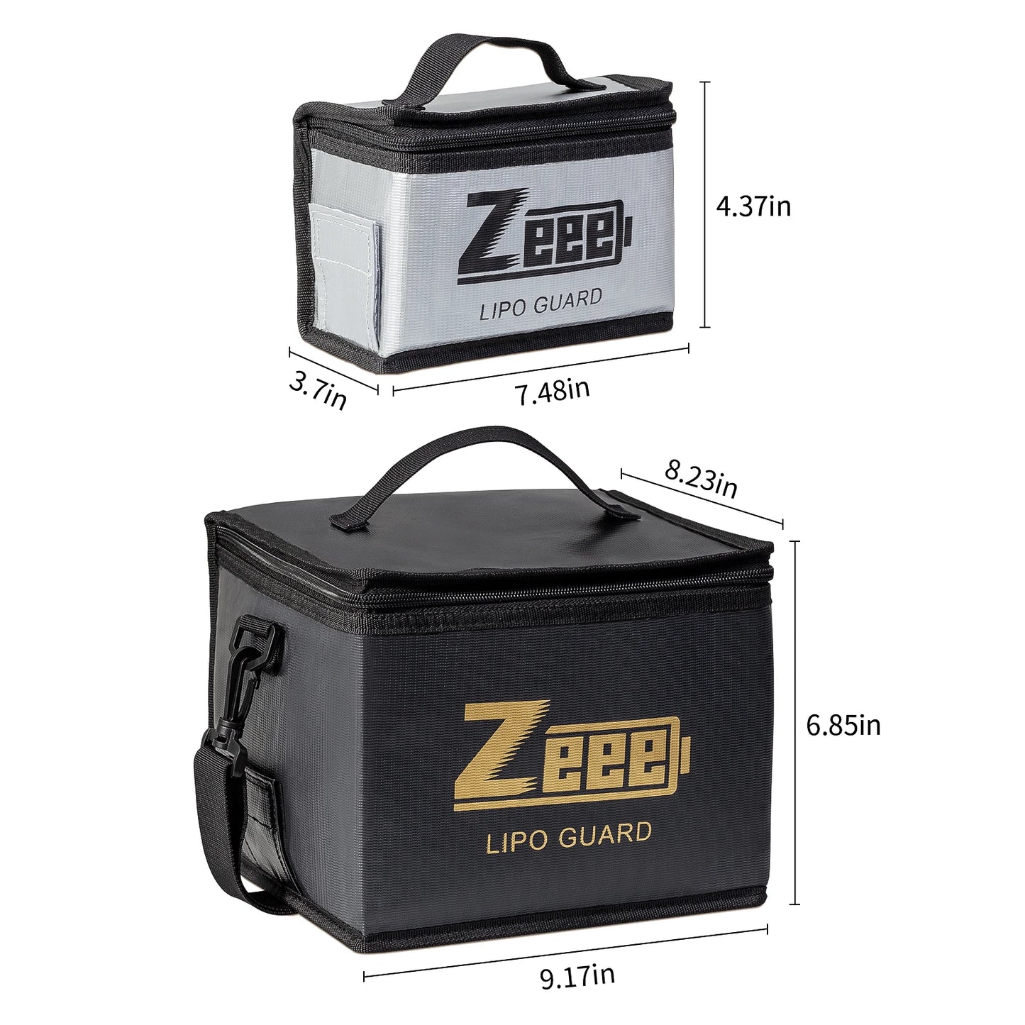 Zeee Lipo Safe Bag Fireproof Storage Pouch Large Capacity Battery Charging Safe Bag for 10 Cell Adjustable Use