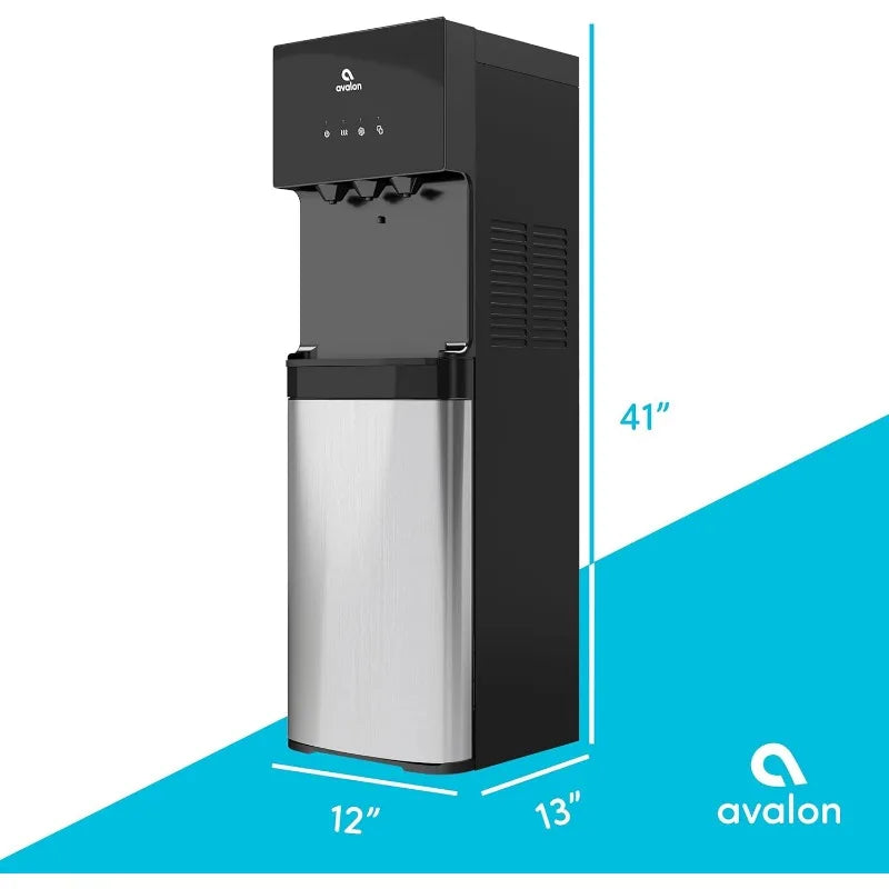 Avalon Bottom Loading Water Cooler Dispenser with BioGuard Three Temperature Settings Hot Cold Room Water Stainless Steel