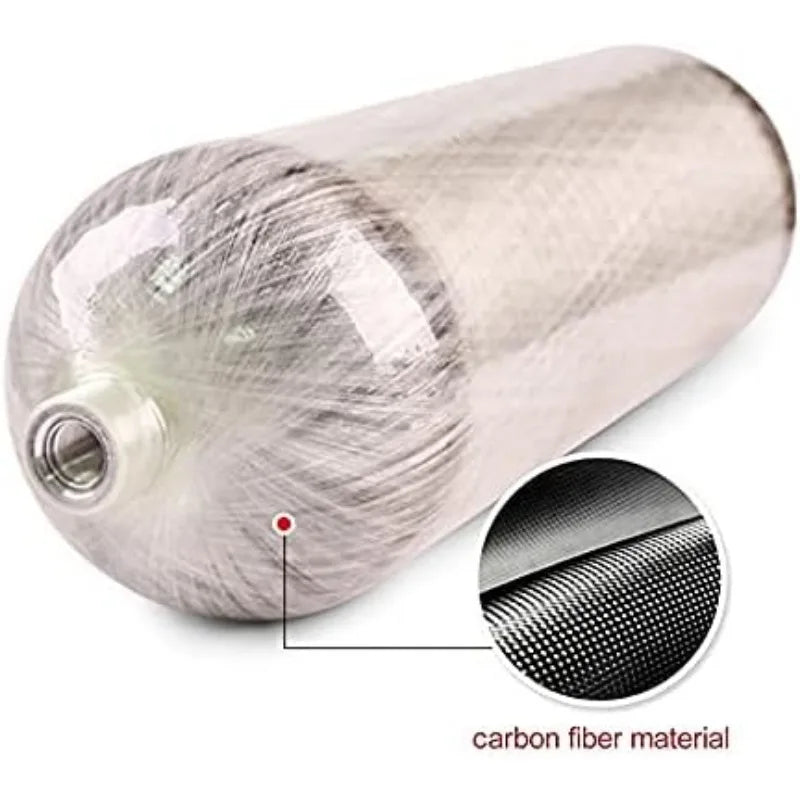Tuxing 4500 Psi Carbon Fiber Scuba Tank 6.8L 414 Cu In High Pressure Composite Cylinder Diving Tank Deep Dive Gas Cylinder