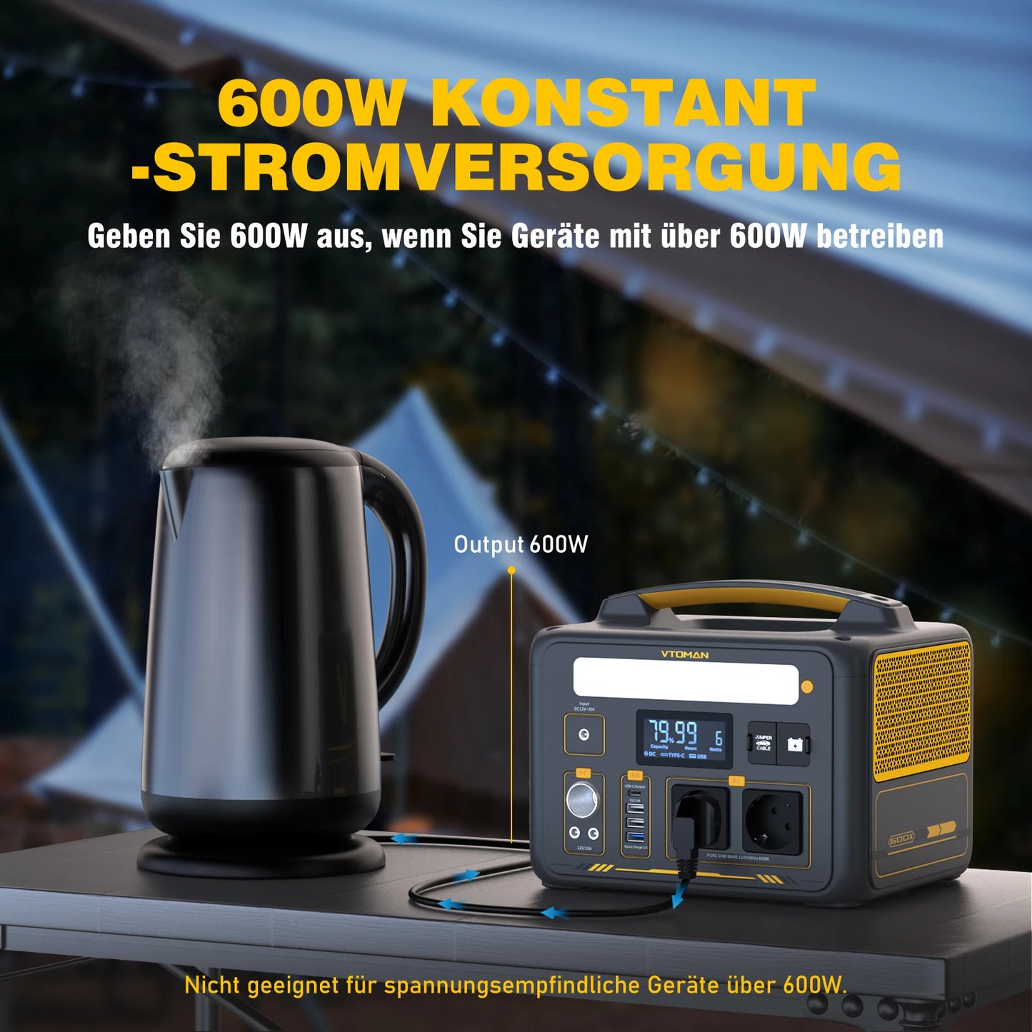 VTOman Jump 600X Power Stations 299Wh LiFePO4 Battery Emergency Backup High Power Supply Camping Equipment Generator