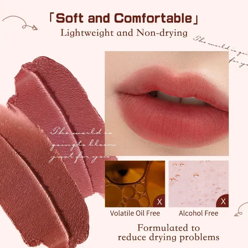 Flower Knows Strawberry Rococo Series Cloud Lip Cream Lip Gloss Long Lasting Velvet Lip Tint Lipstick for Women
