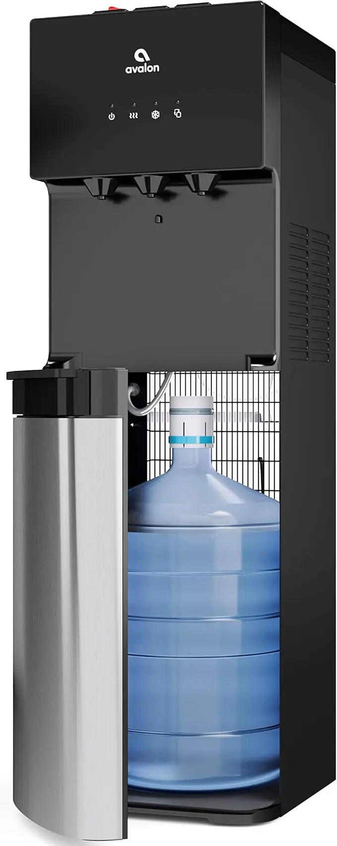 Avalon Bottom Loading Water Cooler Dispenser with BioGuard Three Temperature Settings Hot Cold Room Water Stainless Steel