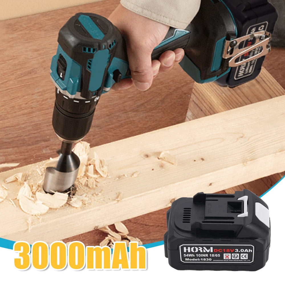 Rechargeable 18V 3000mAh Lithium Battery For Makita MT1830