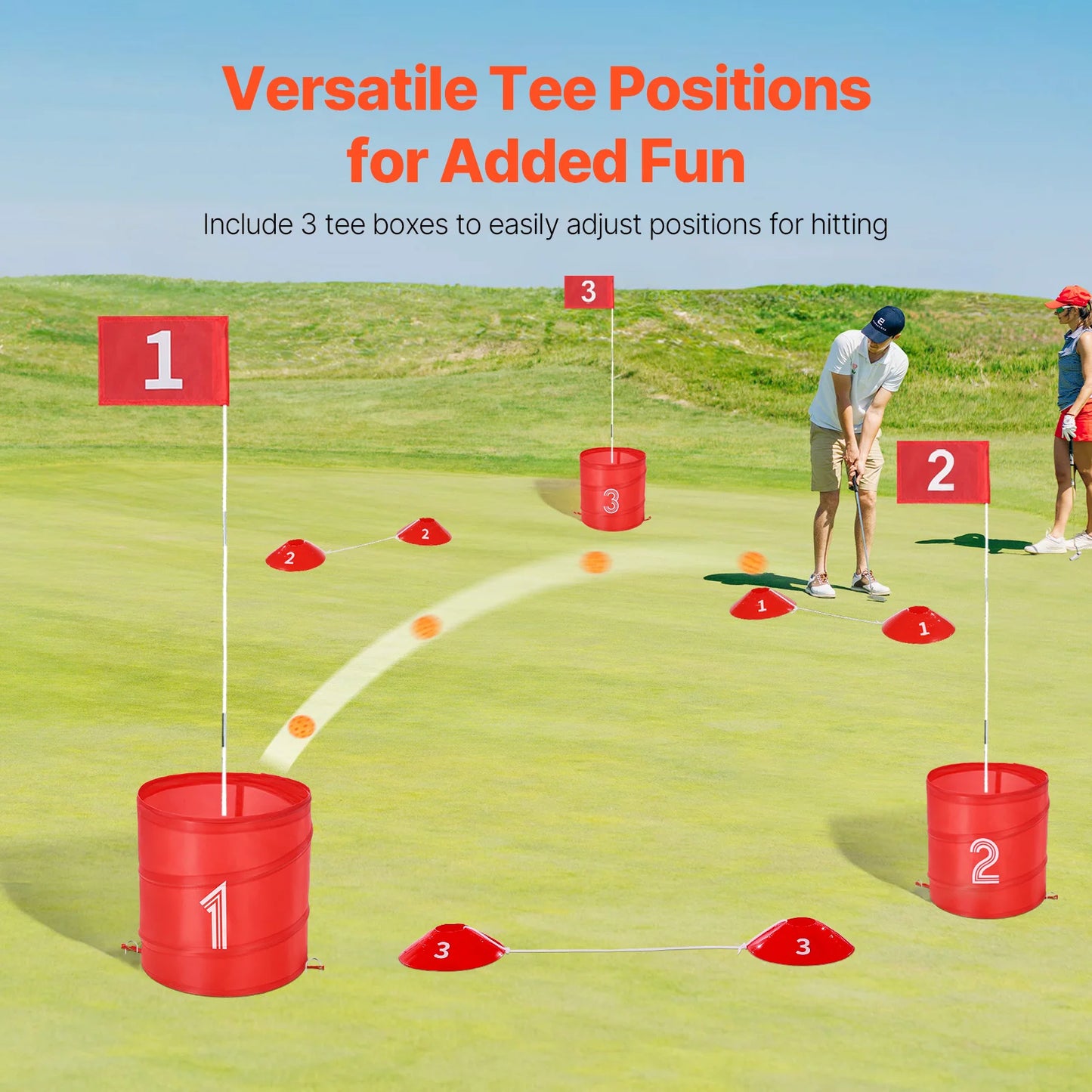SucceBuy Three Six Nine Hole Kids Backyard Golf Bucket Game