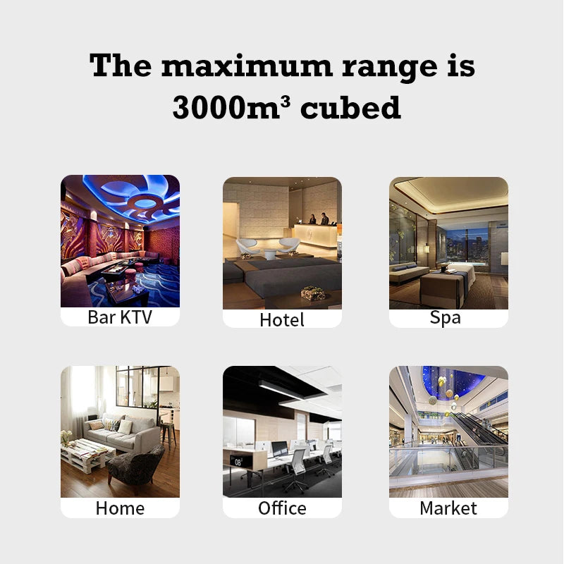 30000 Feet Namste Aroma Diffuser Home Fragrance 800ML Essential Oil Air Purifier Metal Body 14W Power