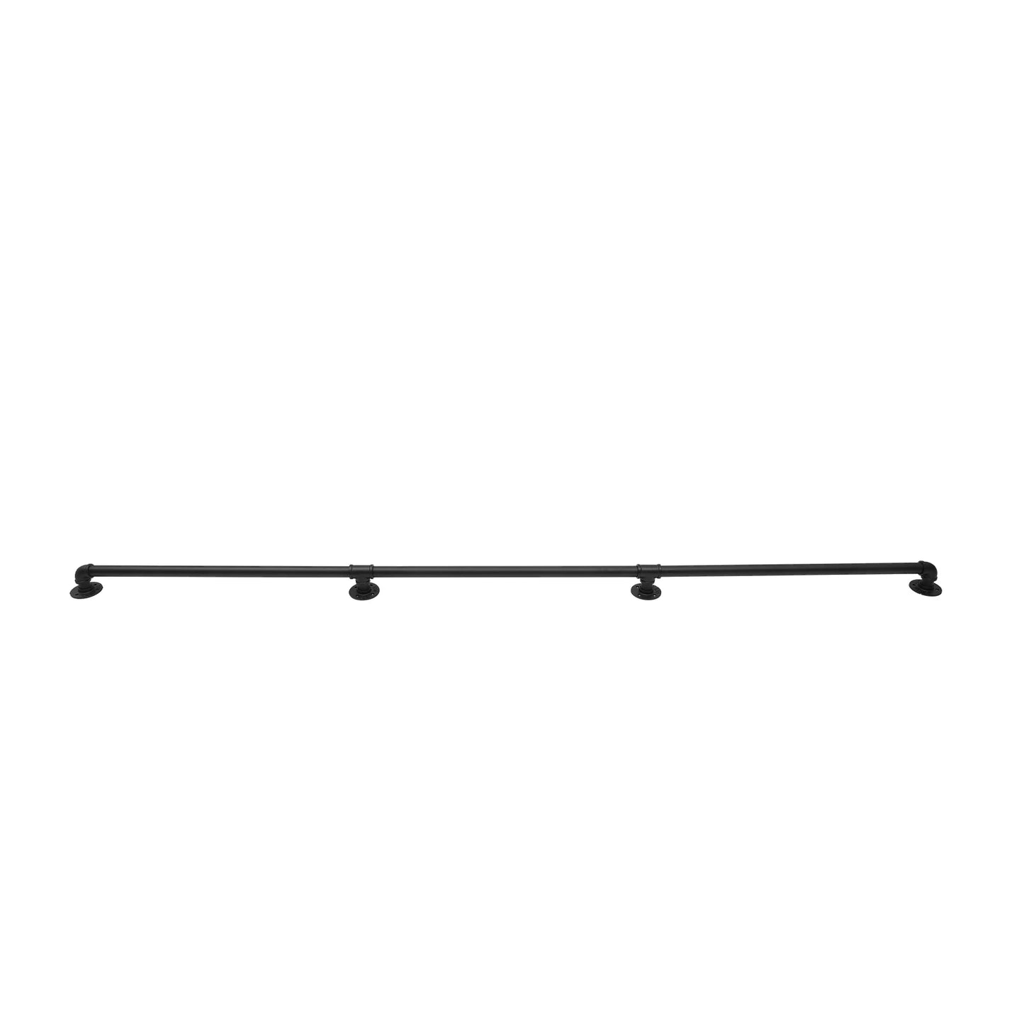 Industrial Style Metal Stair Handrail 3 Sections Easy Installation Rust Resistant Black Finish