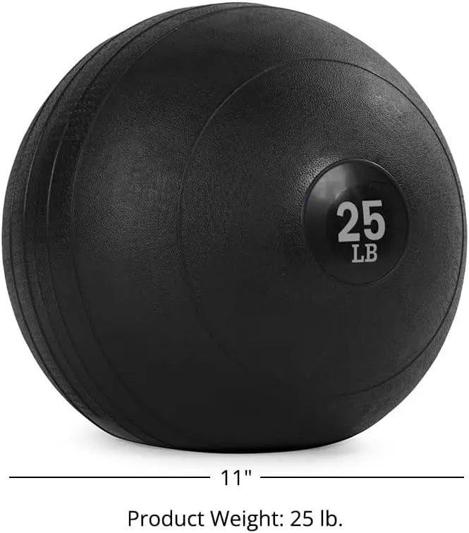 25 Lb Rubber Slam Ball Textured Grip for Strength Training