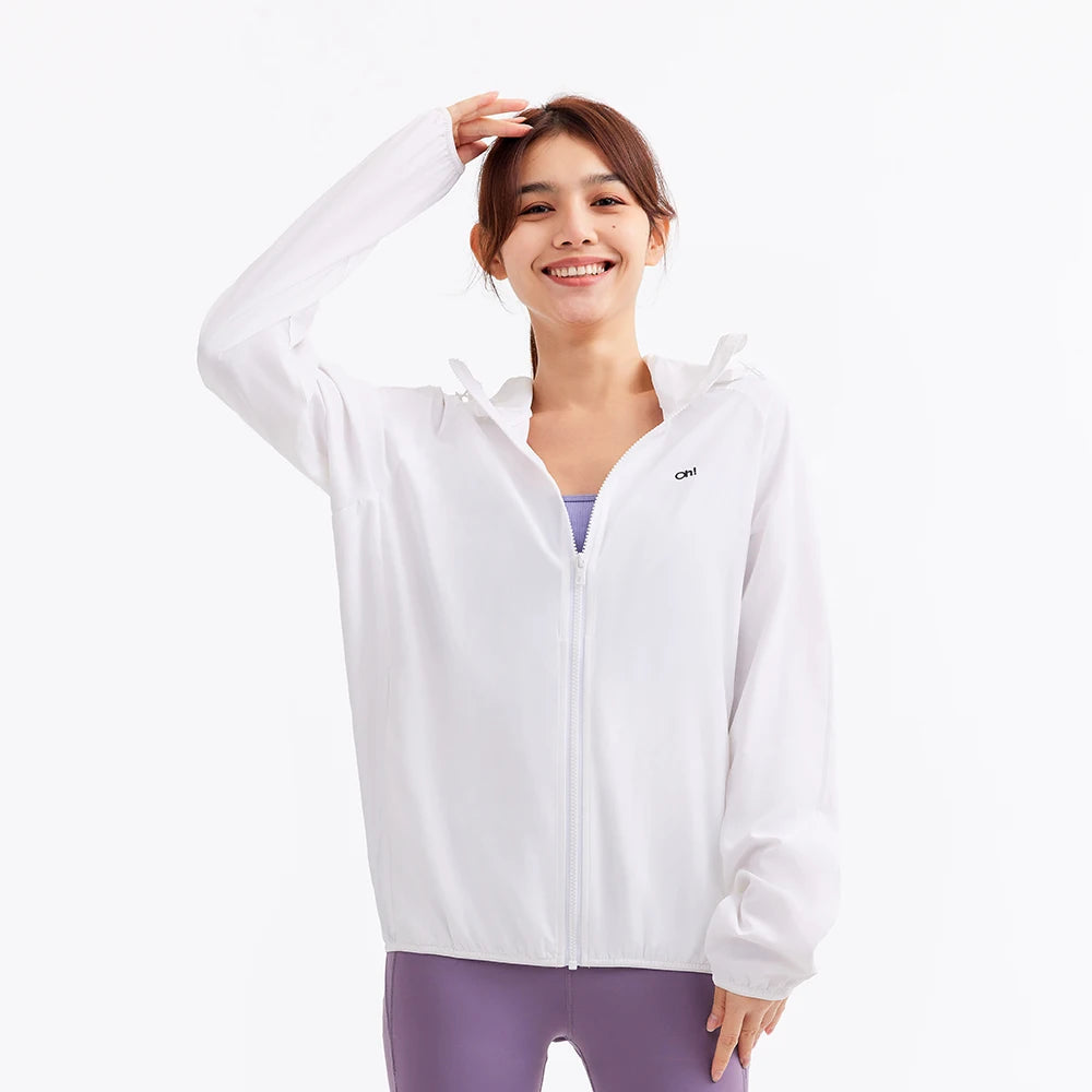 OhSunny Women's Sunscreen Jacket Outdoor Casual UV Protection Hoodie UPF50+ Breathable Coat for Running and Cycling