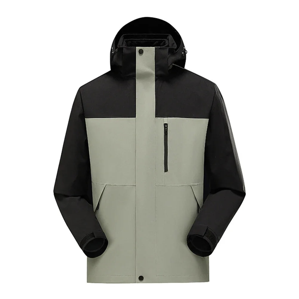 OhSunny Unisex Thermal Jackets Winter Plush Detachable Liner Camping Hiking 3 In 1 Soft Shell Coat Outdoor Windproof Waterproof