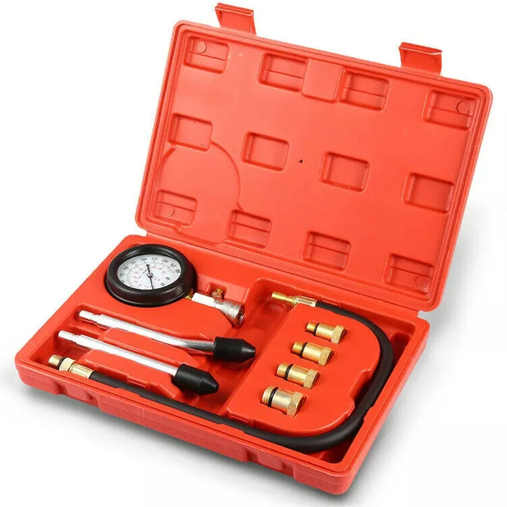 Petrol Engine Cylinder Compression Tester Kit Automotive and Motorcycles Tool 0 to 300 PSI Engine Cylinder Pressure 0 to 21 Bar Gauge