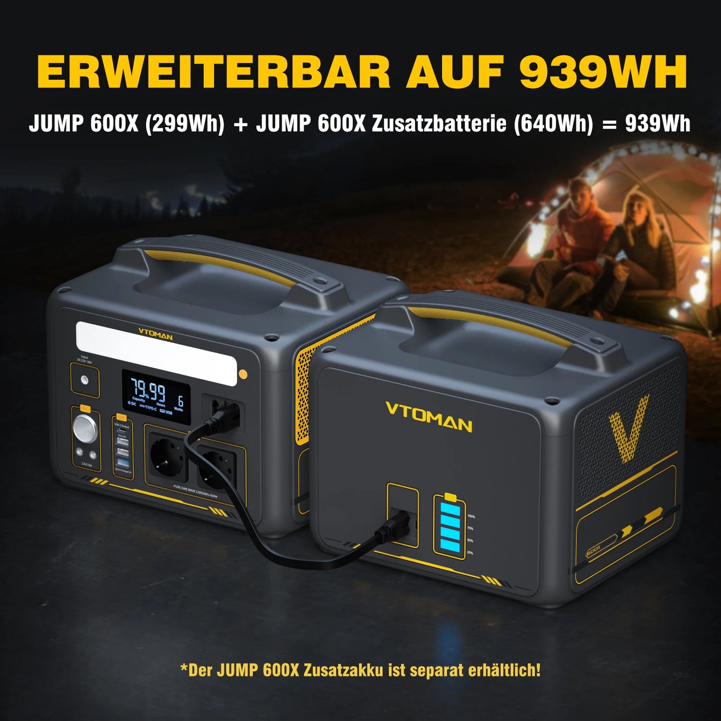 VTOman Jump 600X Power Stations 299Wh LiFePO4 Battery Emergency Backup High Power Supply Camping Equipment Generator