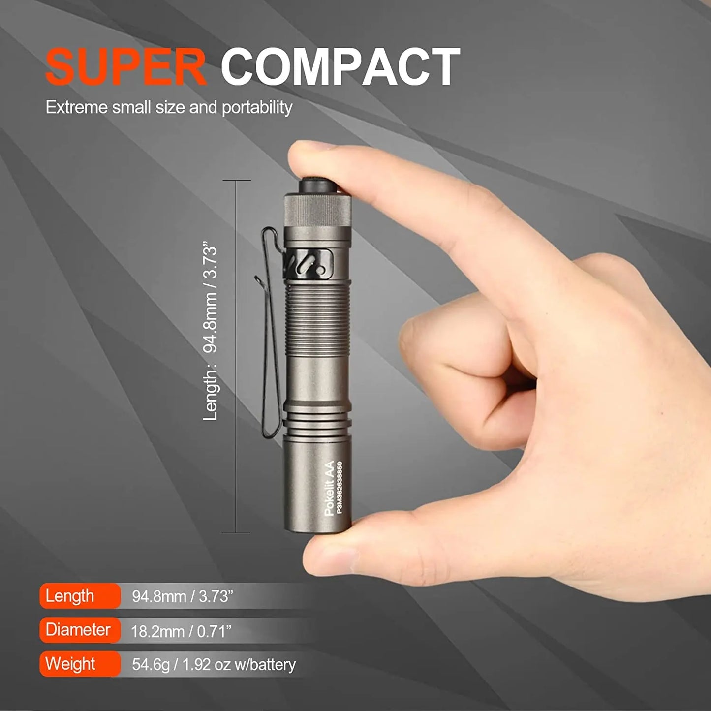 Acebeam Pokelit AA EDC Flashlight 1000 Lumens High CRI 90 USB C Rechargeable IP68 Small Pocket LED Flashlight for Everyday Carry