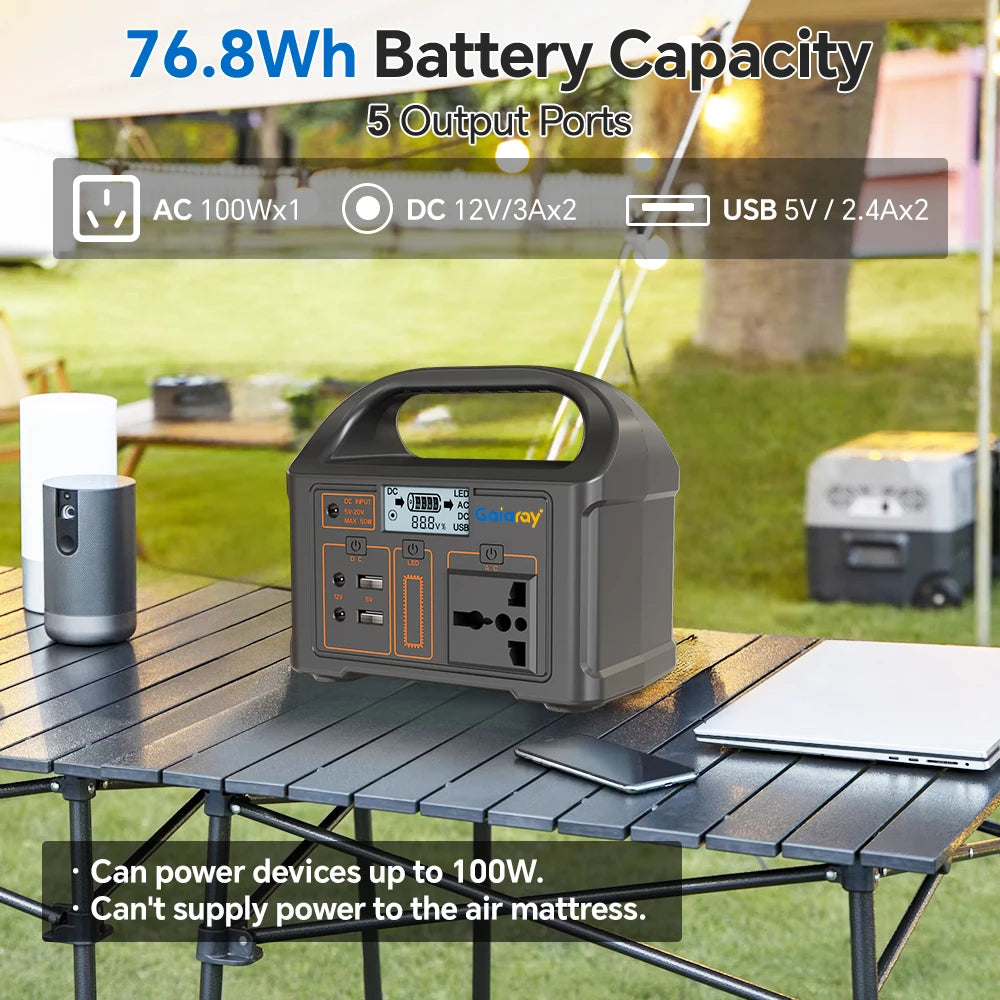 300W 500W Portable Power Station Solar Generator 460Wh LiFePO4 Batteries 110V 220V Energy Storage Supply LED For Camping RV Trip