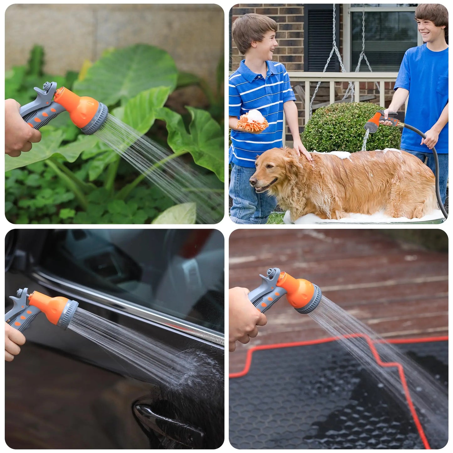 Garden Retractable Hose Reel With Nine Function Sprayer 180 Degree Swivel Auto Rewind Durable Outdoor Watering System