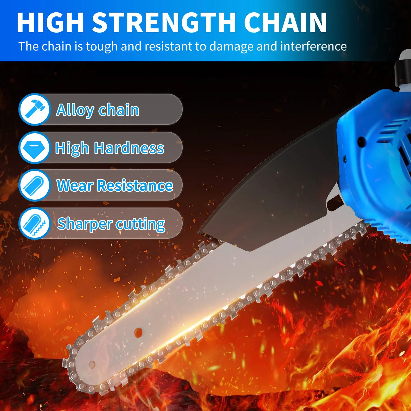 Handheld 8 Inch Cordless Chainsaw With 2 Batteries