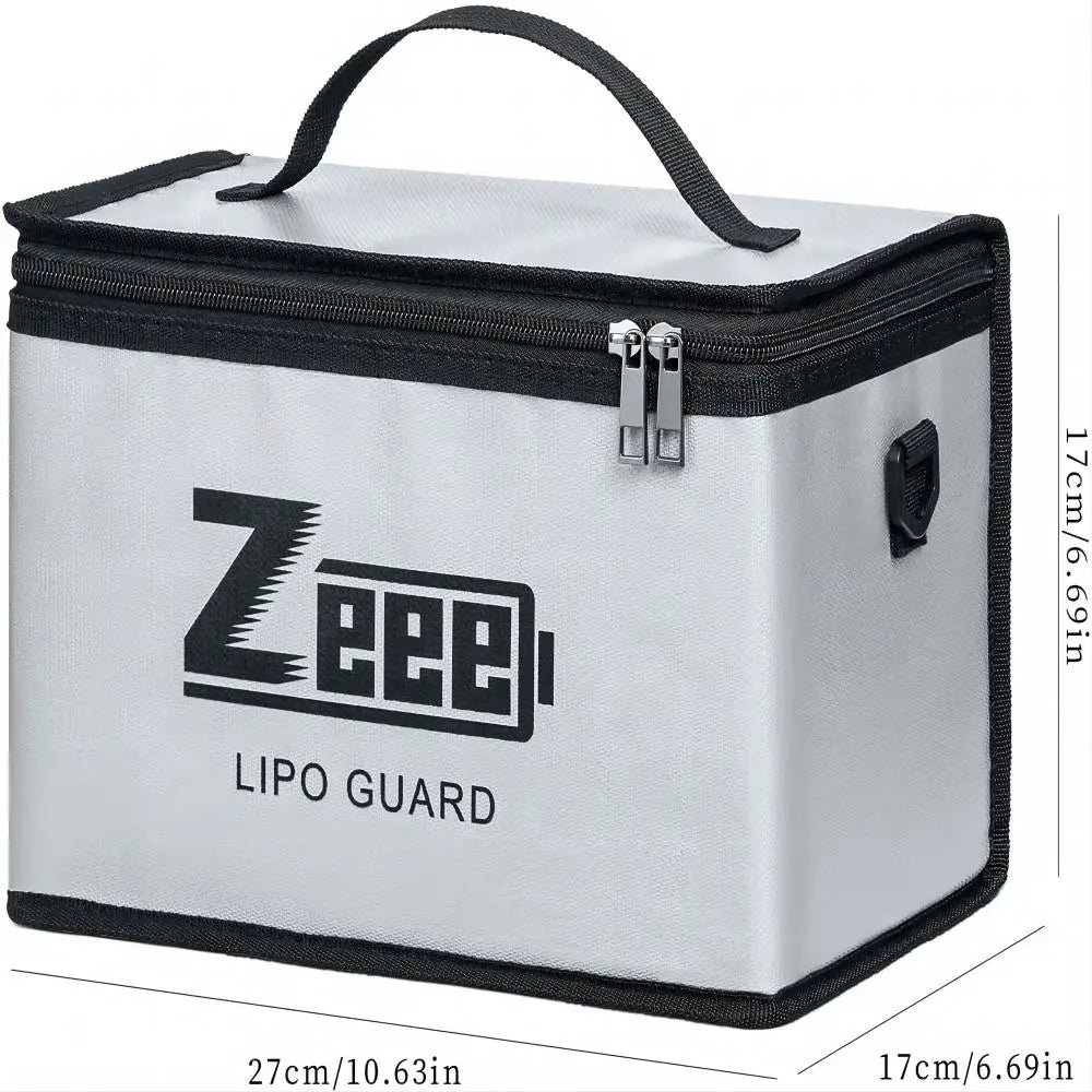 Zeee Lipo Safe Bag Fireproof Storage Pouch Large Capacity Battery Charging Safe Bag for 10 Cell Adjustable Use