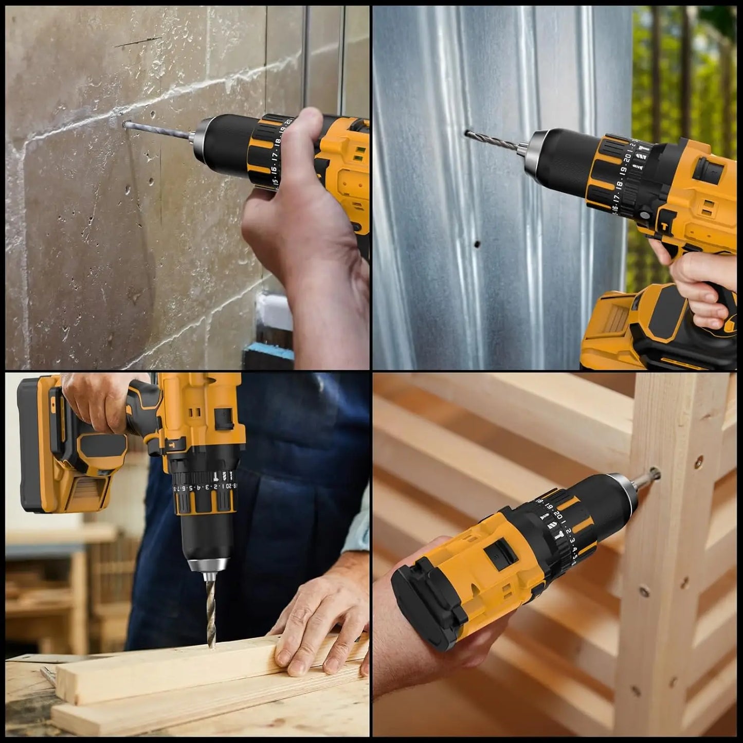 Hammer Drill Compatible with Dewalt 20V Max Battery Cordless Drill with Brushless Motor 1/2 Inch Keyless Metal Chuck