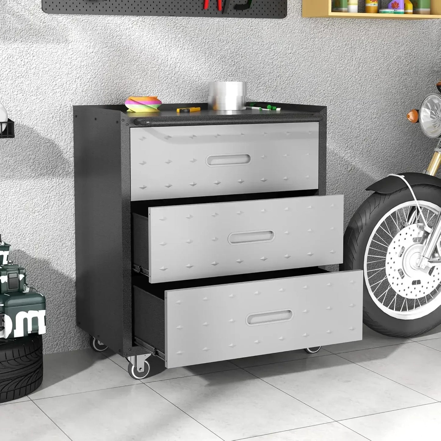 Metal Storage Cabinet With Wheels Rolling Tool Cabinet