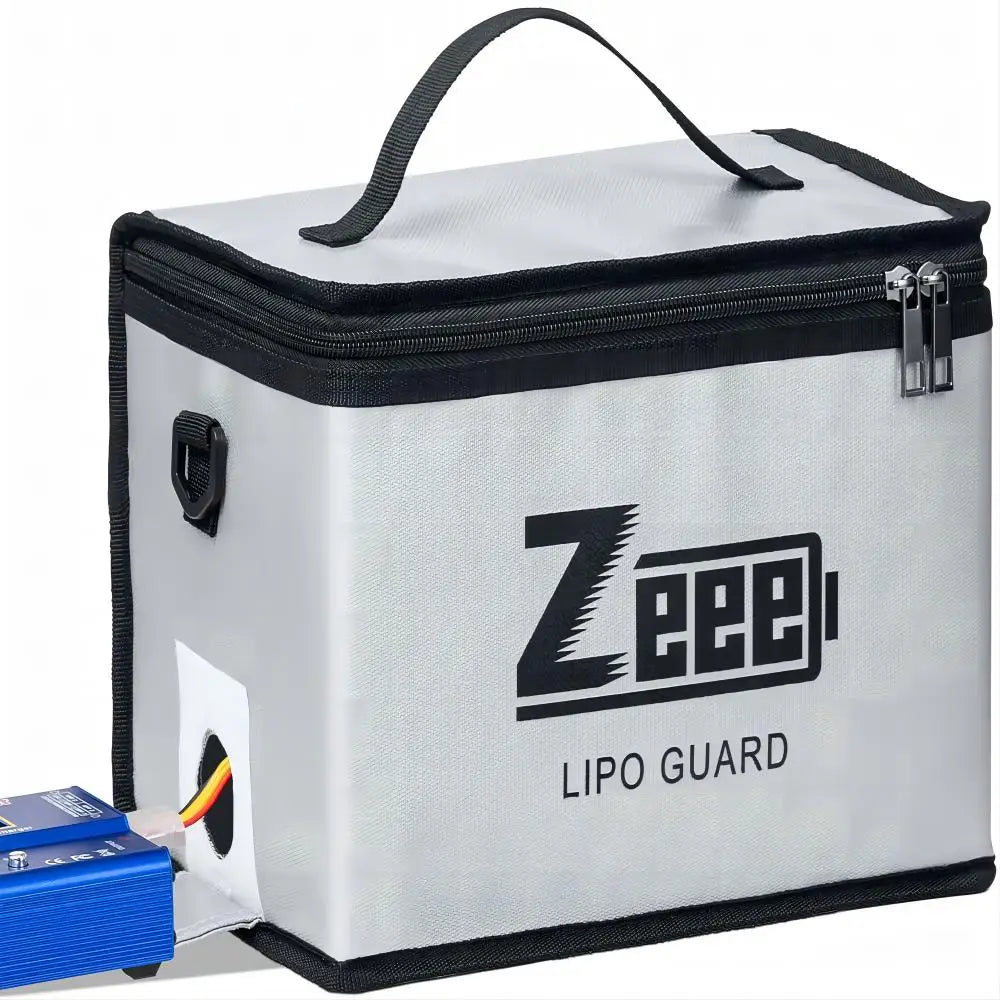 Zeee Lipo Safe Bag Fireproof Storage Pouch Large Capacity Battery Charging Safe Bag for 10 Cell Adjustable Use