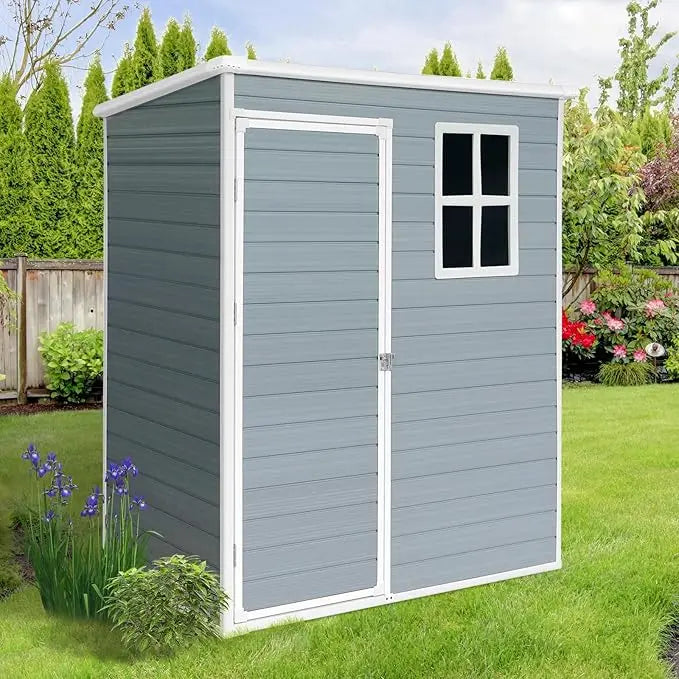 4x8 Foot Outdoor Resin Storage Shed All Weather With Floor Backyard