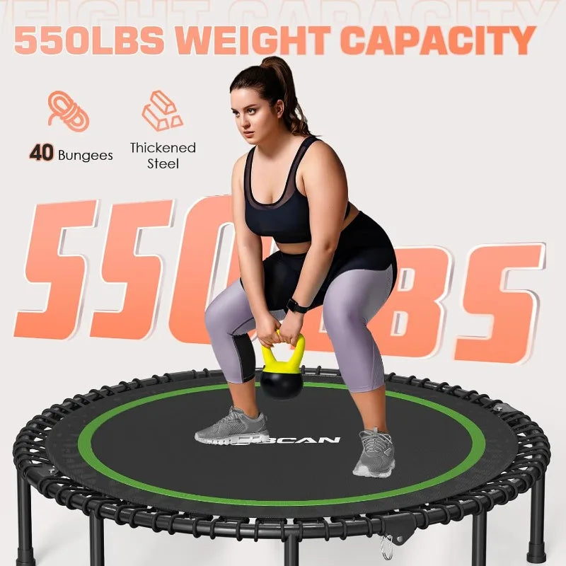 BCAN 48 Foldable Mini Trampoline With Resistance Band